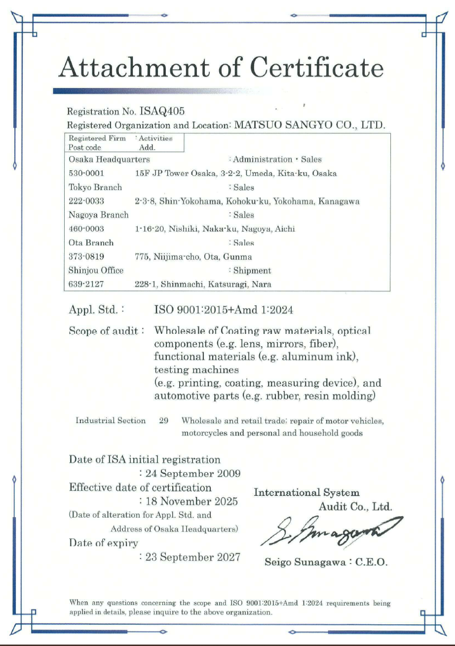 Certification Attachment